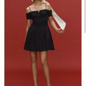 Maeve Black Off-Shoulder Mini Dress